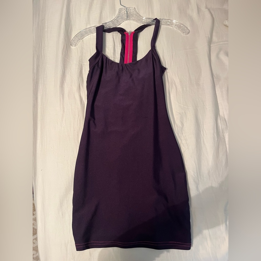 xxs navy superdown dress with hot pink zipper